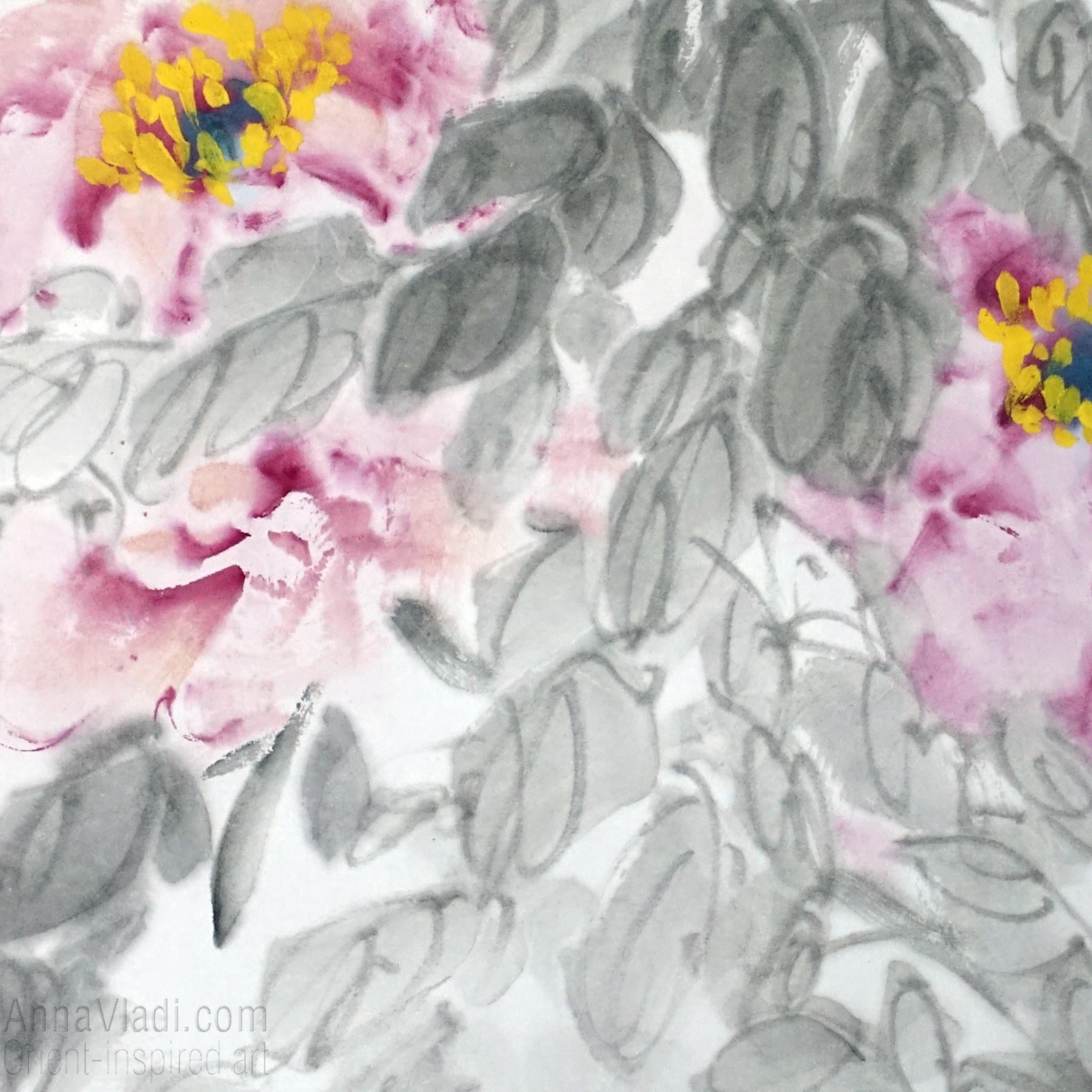 Large Peonies Painting