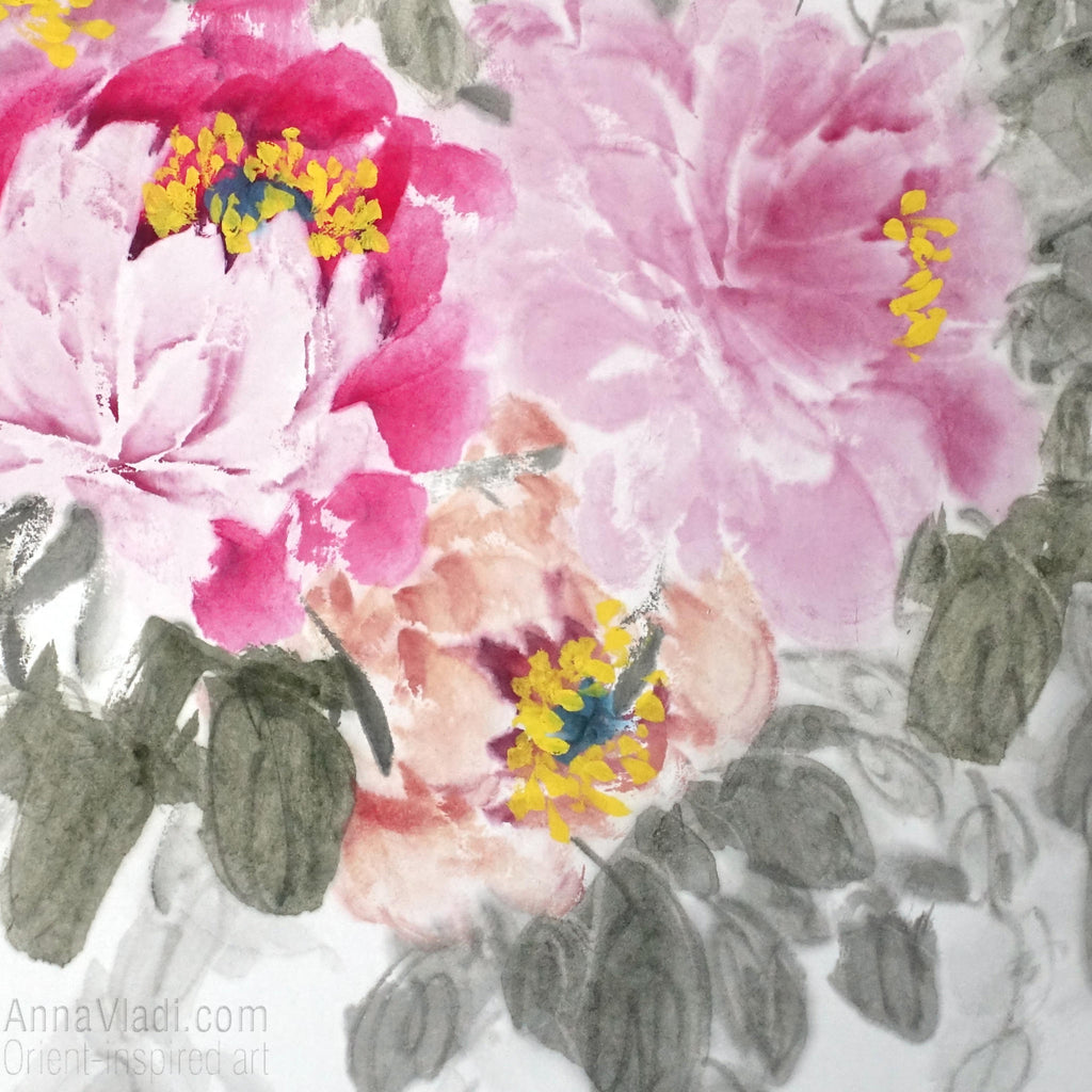 Large Peonies Painting