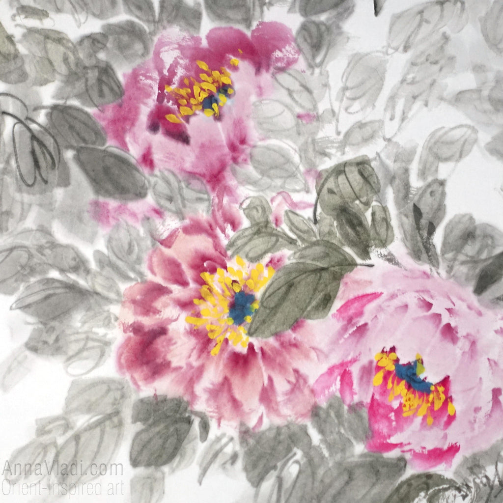 Large Peonies Painting