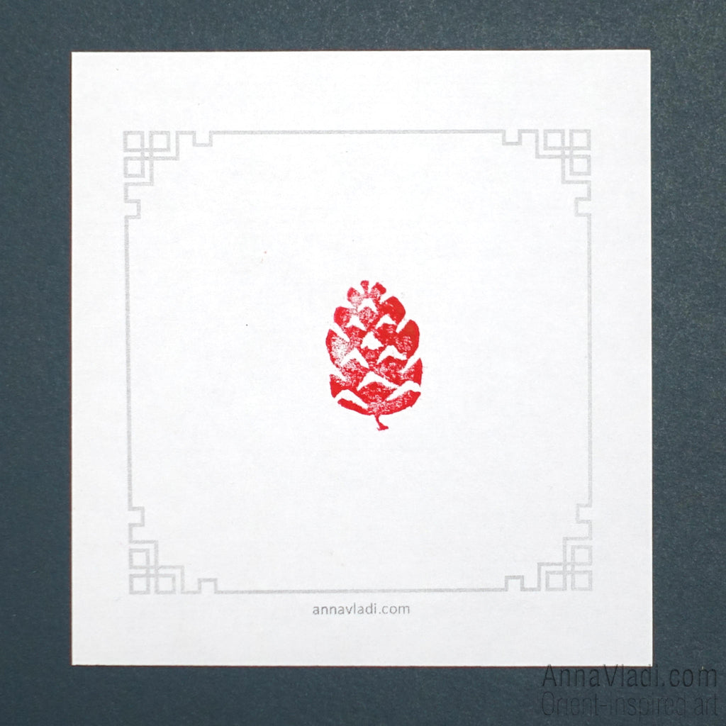 Hand Carved Pine Cone Stone Seal: Chinese Japanese Inkan Hanko