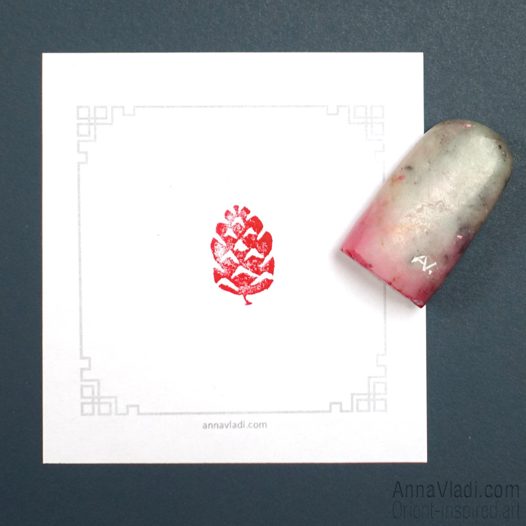Hand Carved Pine Cone Stone Seal: Chinese Japanese Inkan Hanko