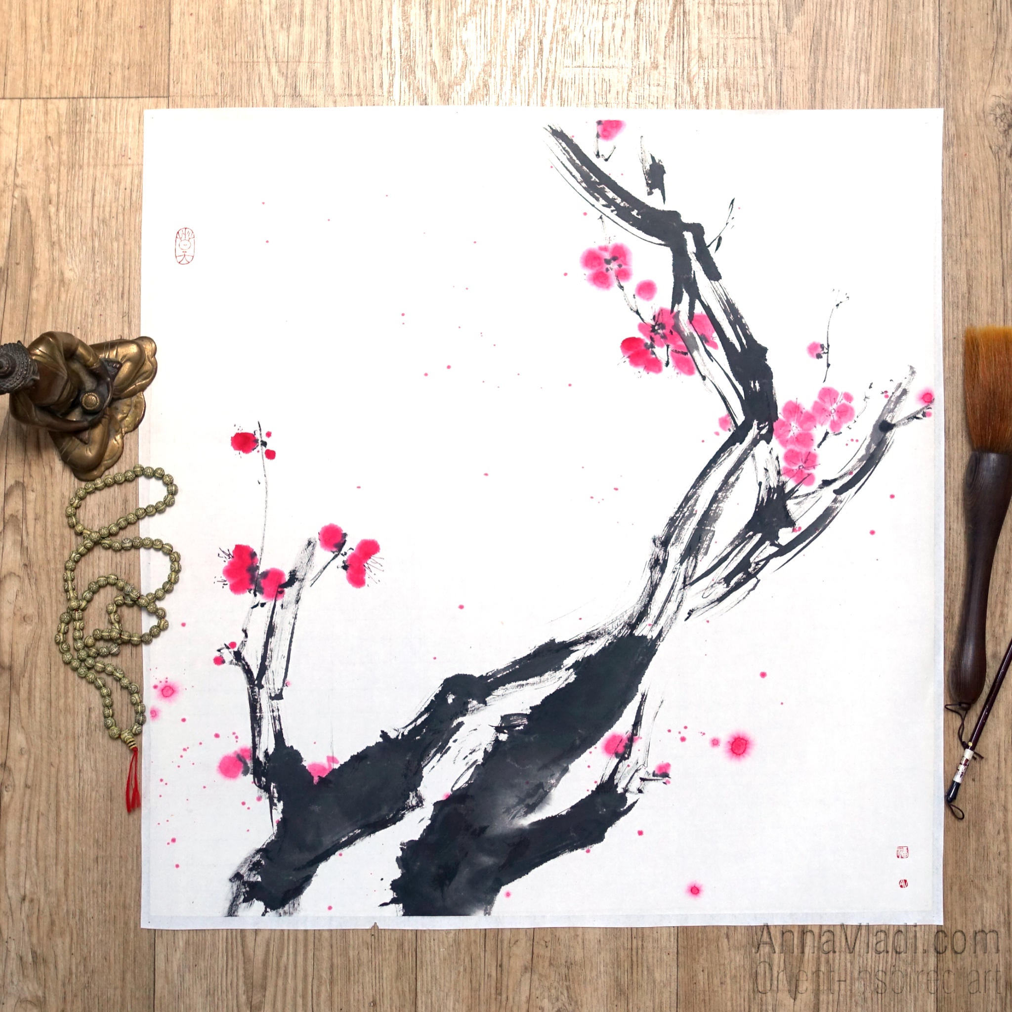 Large Plum Blossom: Original Sumi-e Art