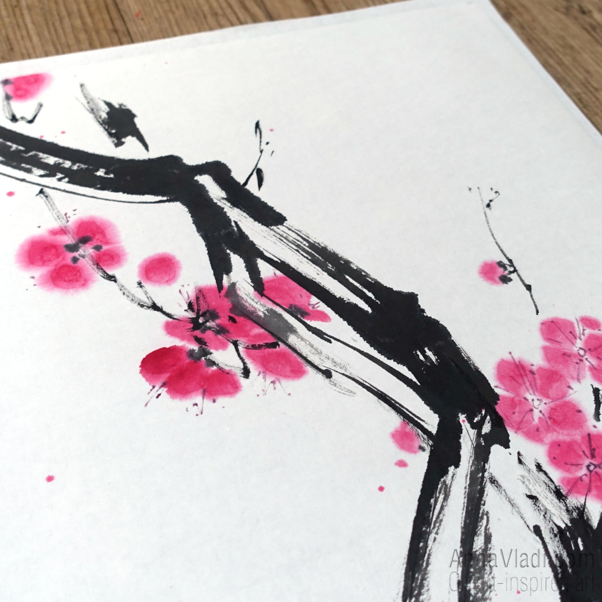 Large Plum Blossom: Original Sumi-e Art