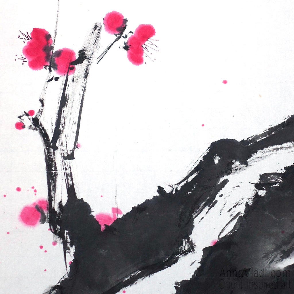 Large Plum Blossom: Original Sumi-e Art