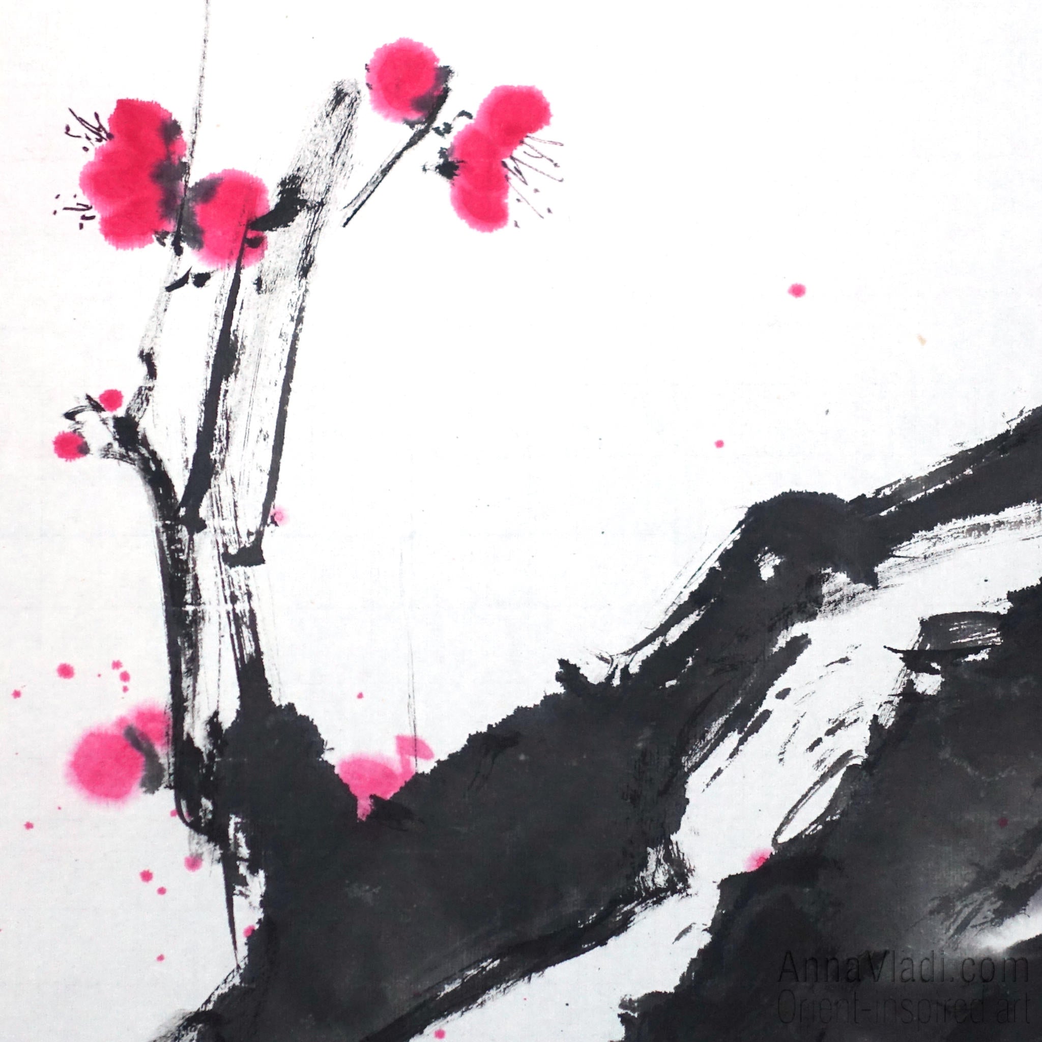 Large Plum Blossom: Original Sumi-e Art