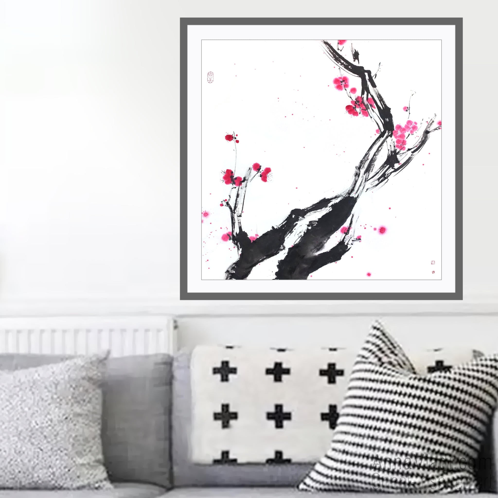 Large Plum Blossom: Original Sumi-e Art