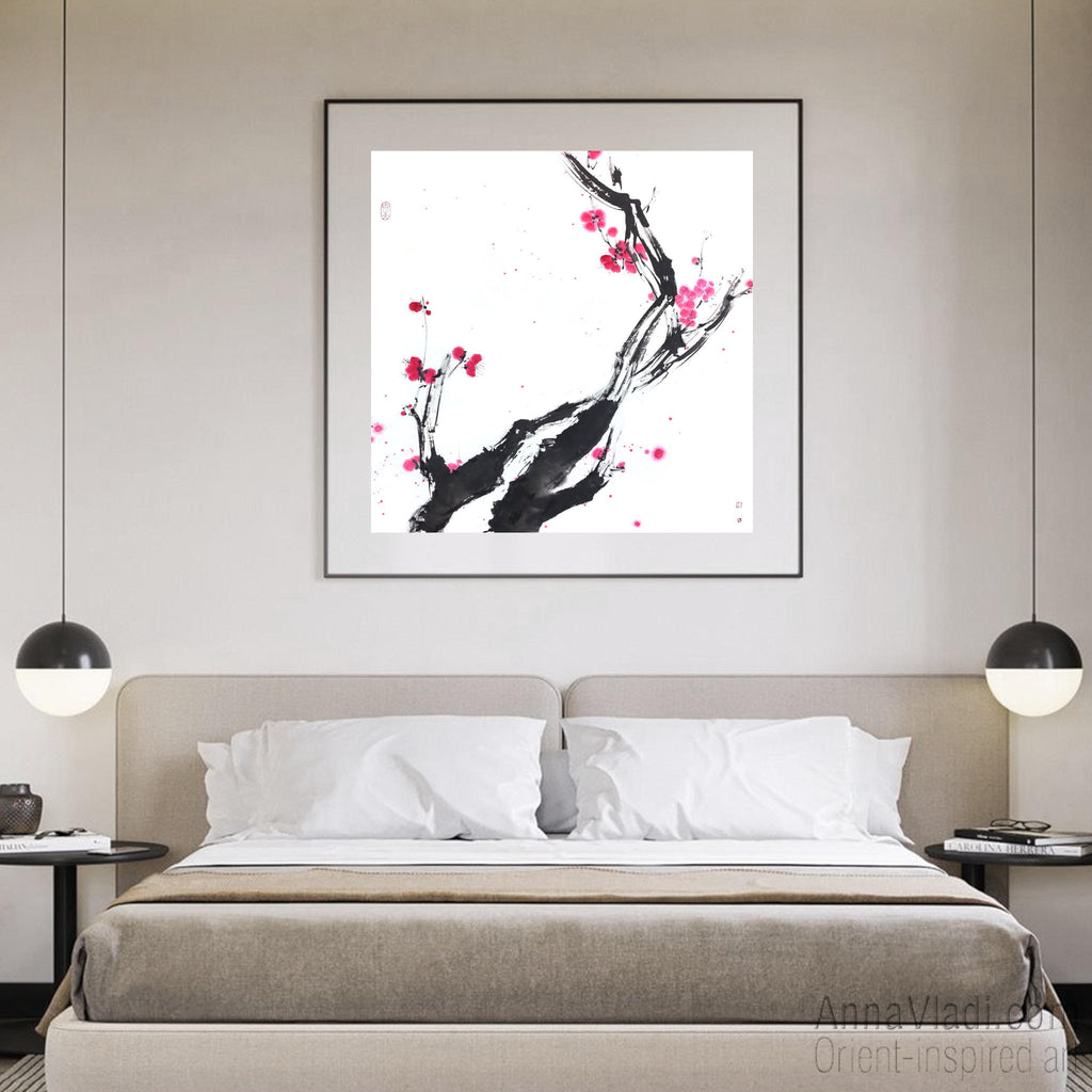 Large Plum Blossom: Original Sumi-e Art