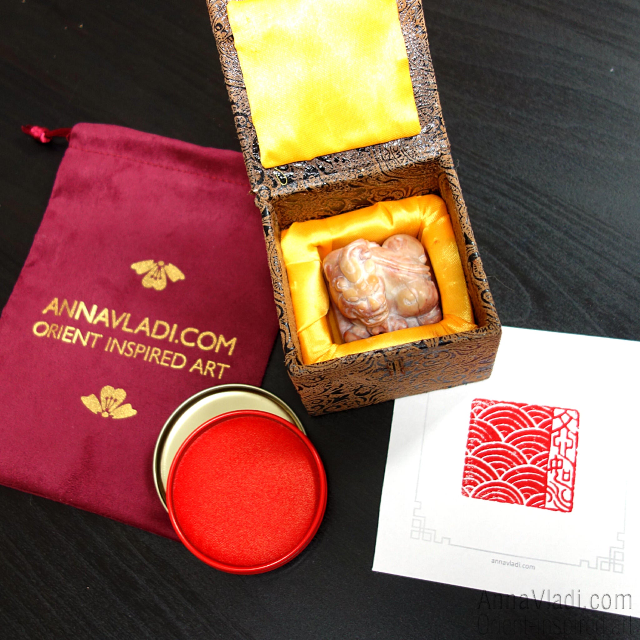 Hand Carved Oriental Stone Seal: Philosophical Chop Stamp
