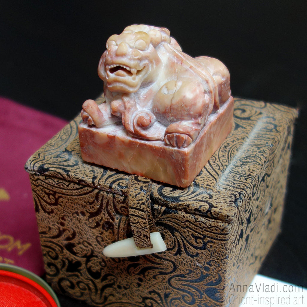 Hand Carved Oriental Stone Seal: Philosophical Chop Stamp