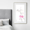 Spring Sakura and Mt Fuji — original sumi-e painting of Japanese cherry blossoms
