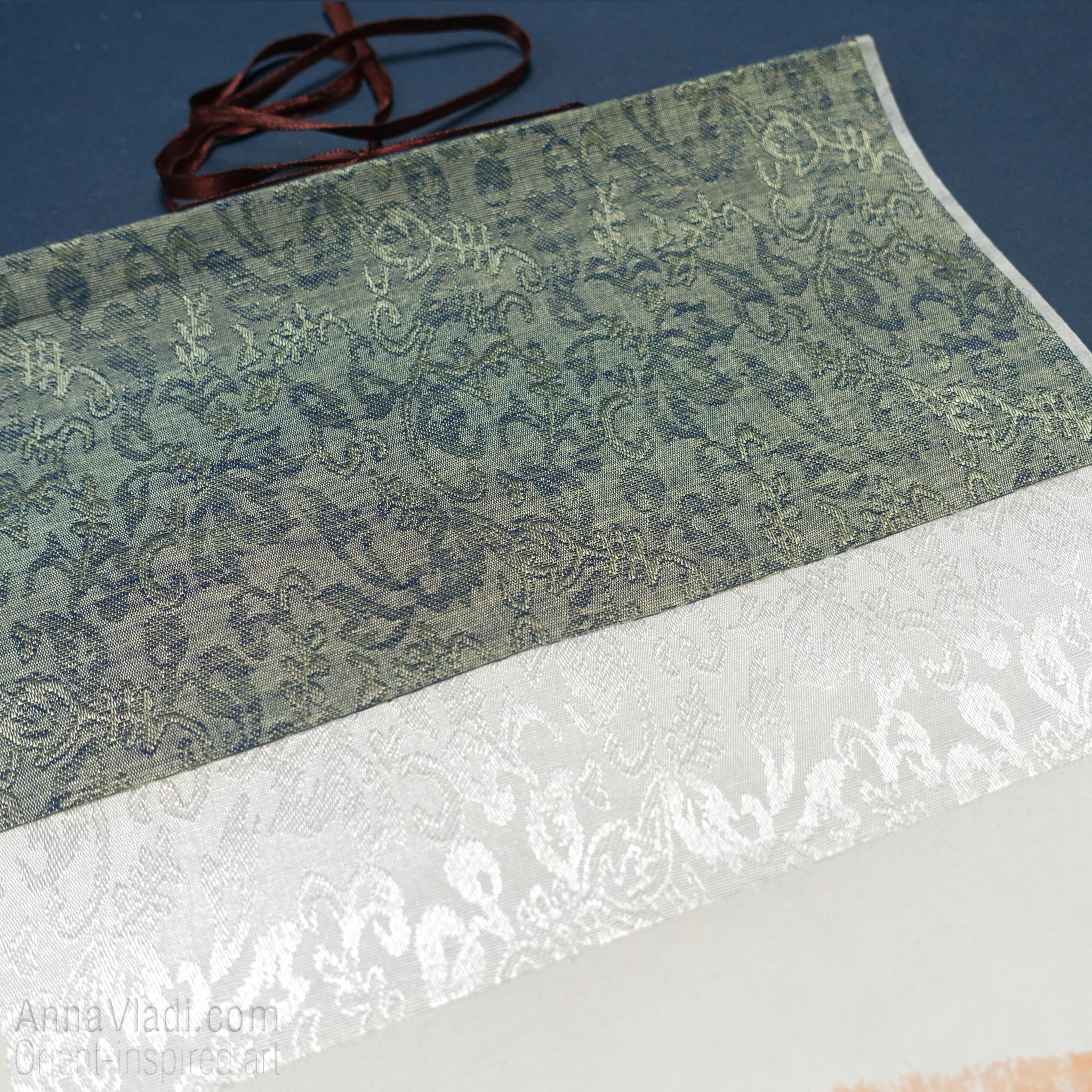 Amitabha Buddha Seed Syllable: Tibetan Calligraphy Silk Scroll