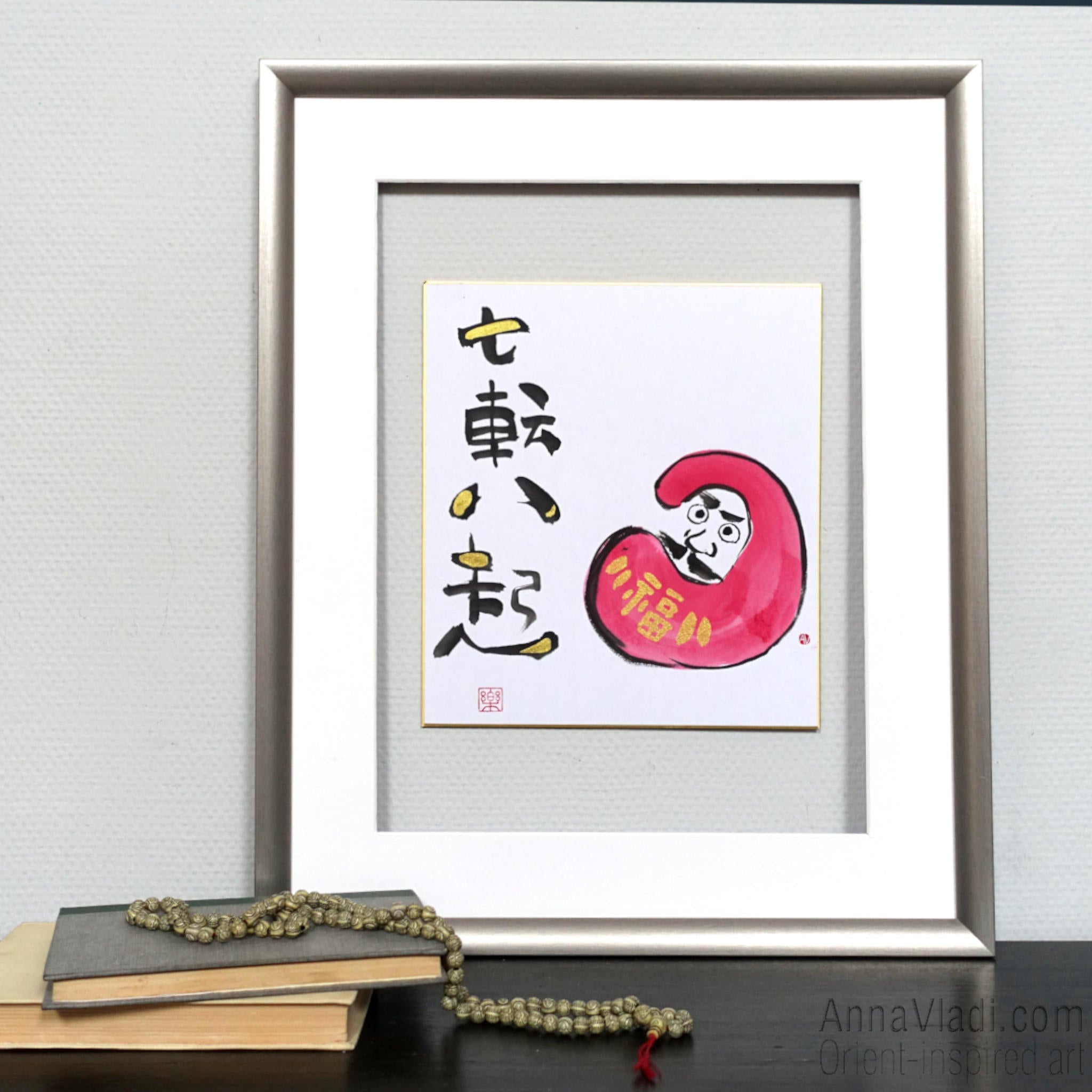 Daruma - Original painting on shikishi board