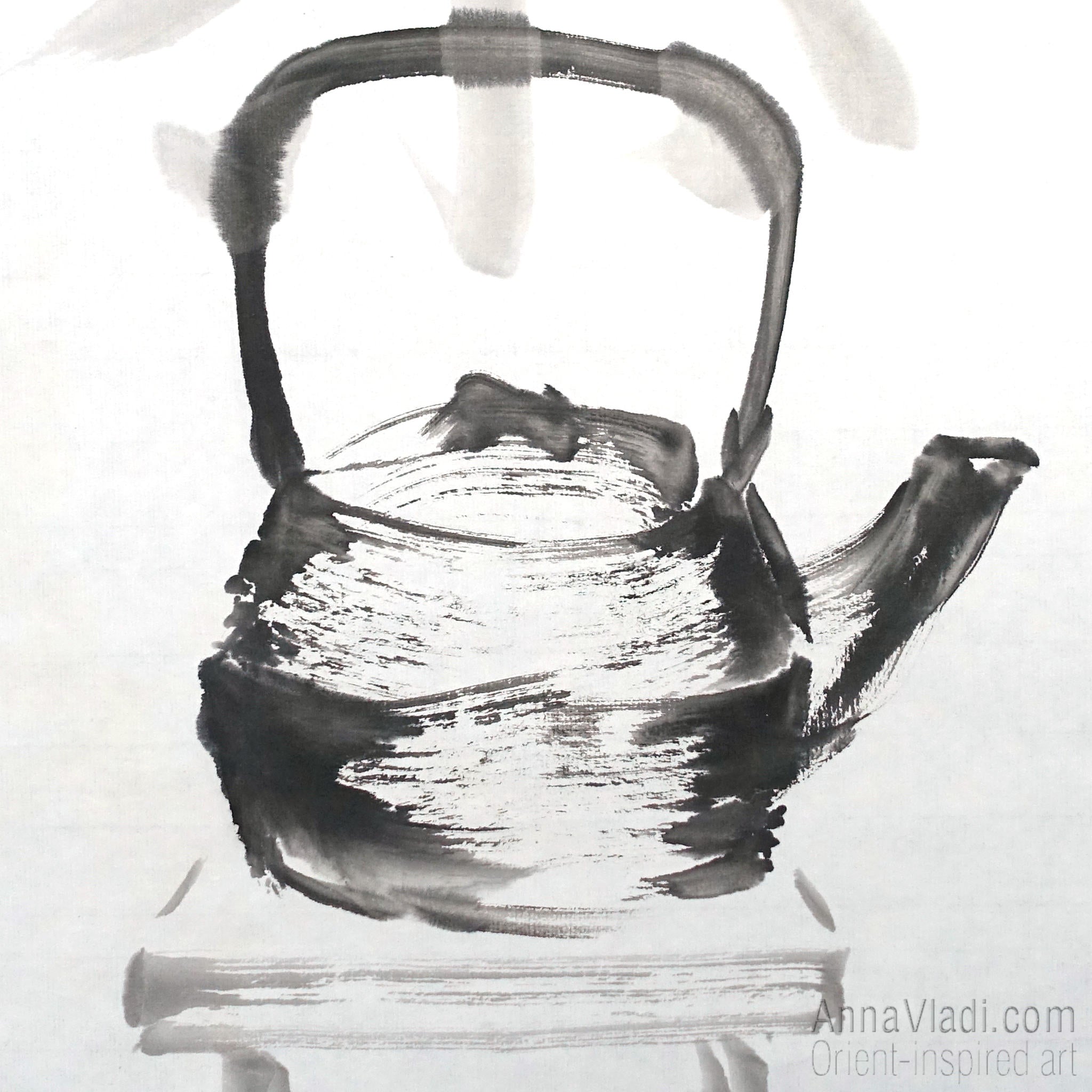 Zen Calligraphy Tea Art: Hand-Painted Kanji