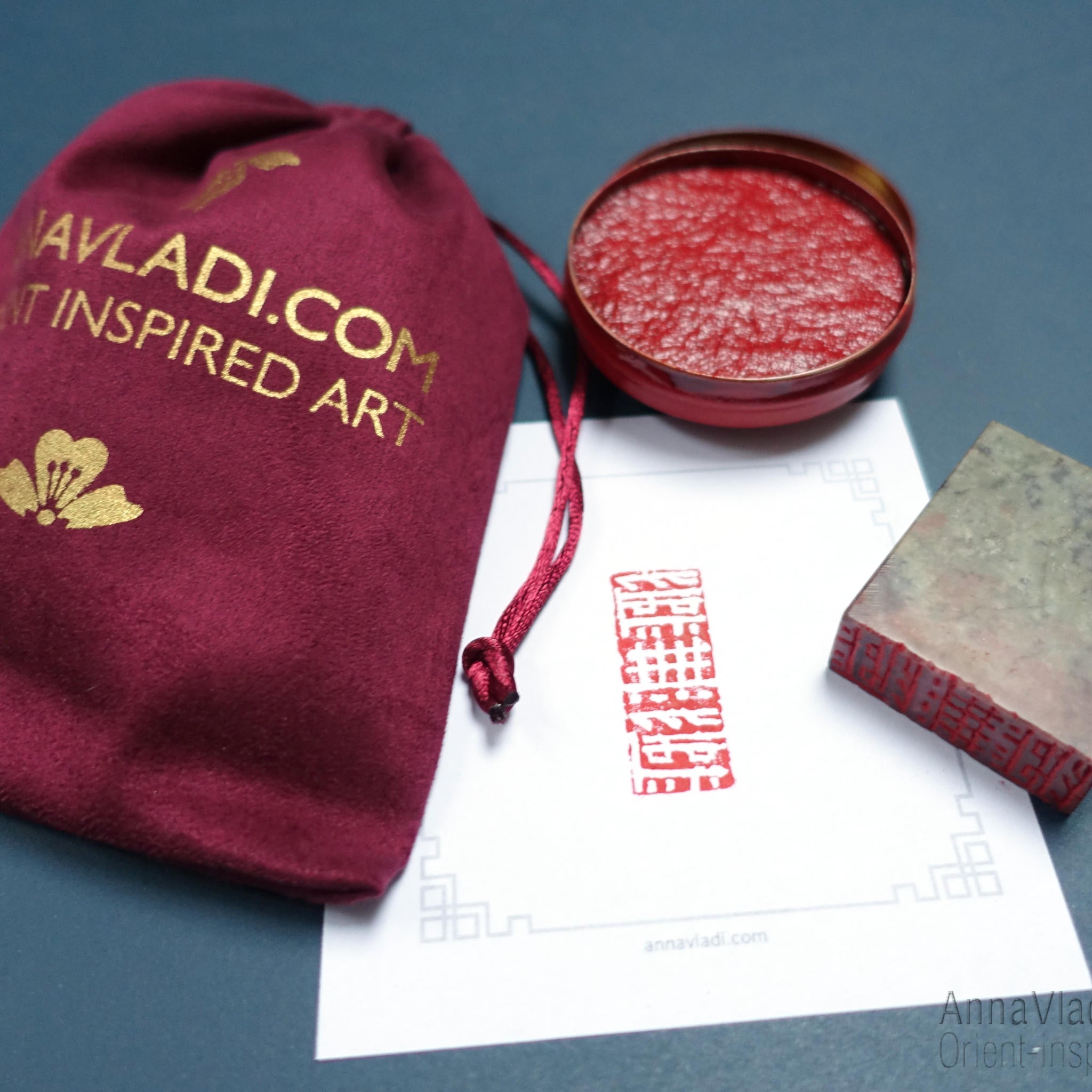 Hand Carved Stone Seal: "Wei Wu Wei" Oriental Chop Stamp