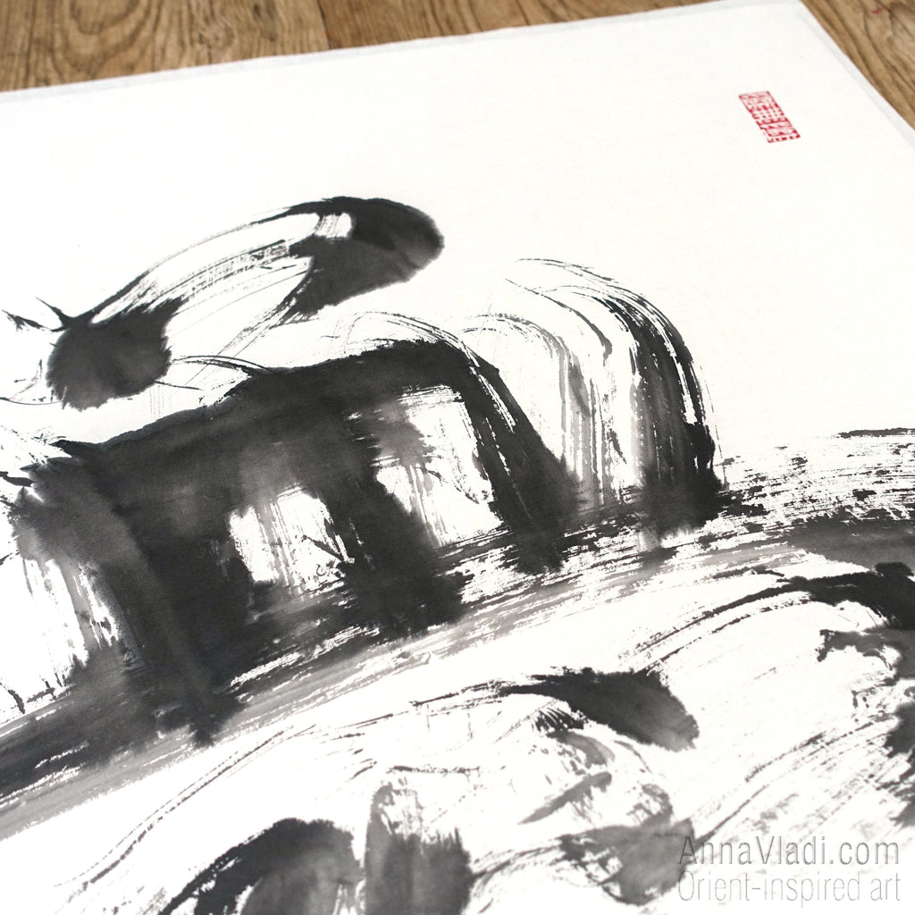 Wu Wei Calligraphy: Large Zen Art