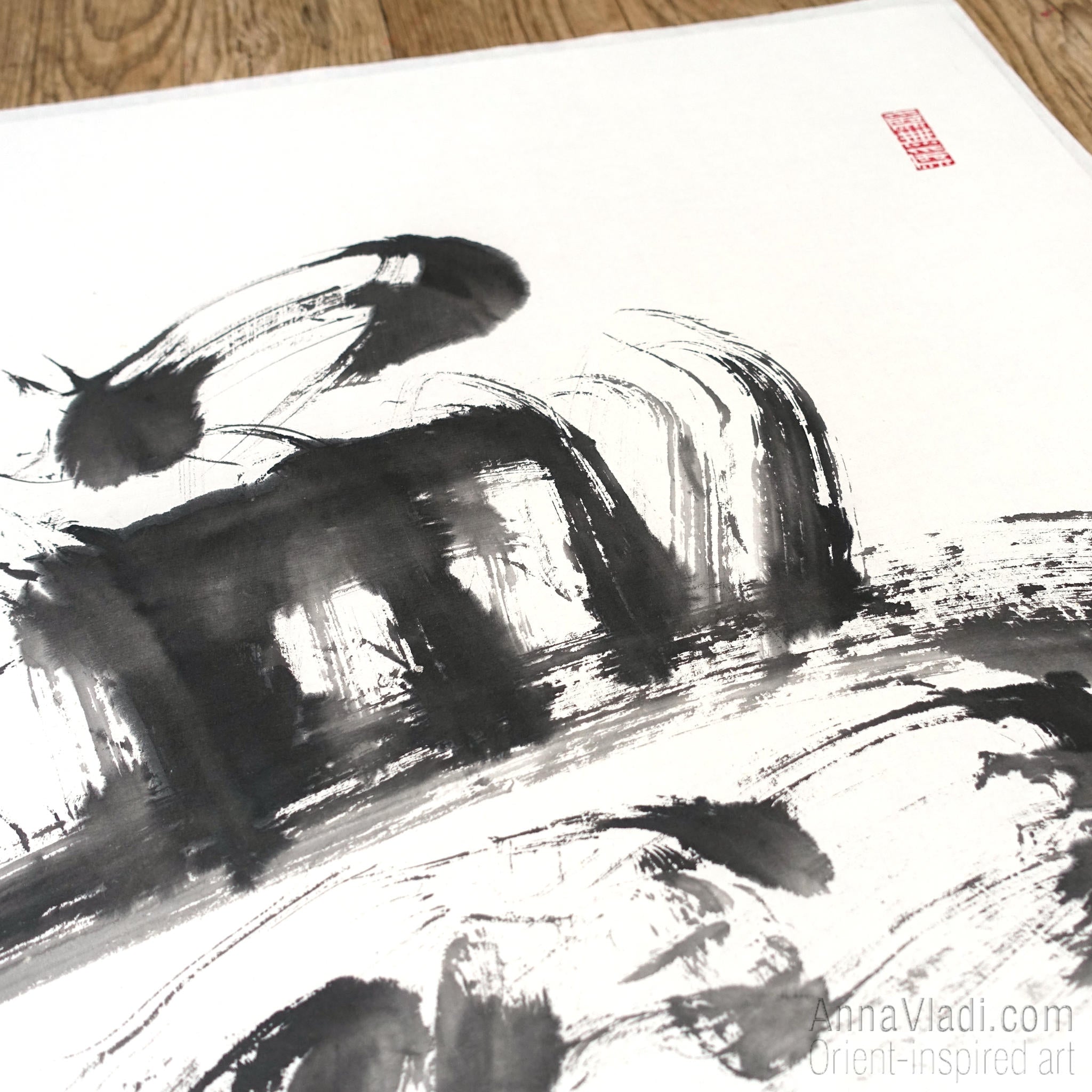 Wu Wei Calligraphy: Large Zen Art