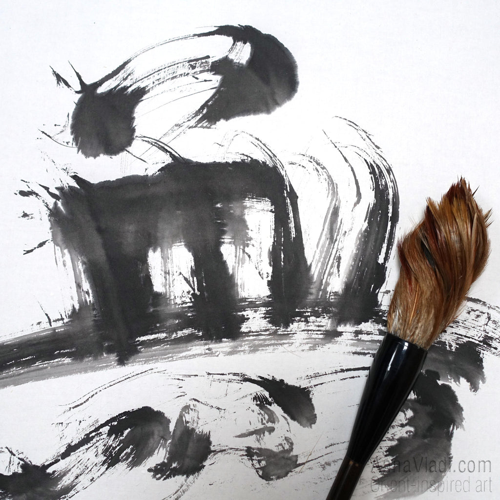 Wu Wei Calligraphy: Large Zen Art