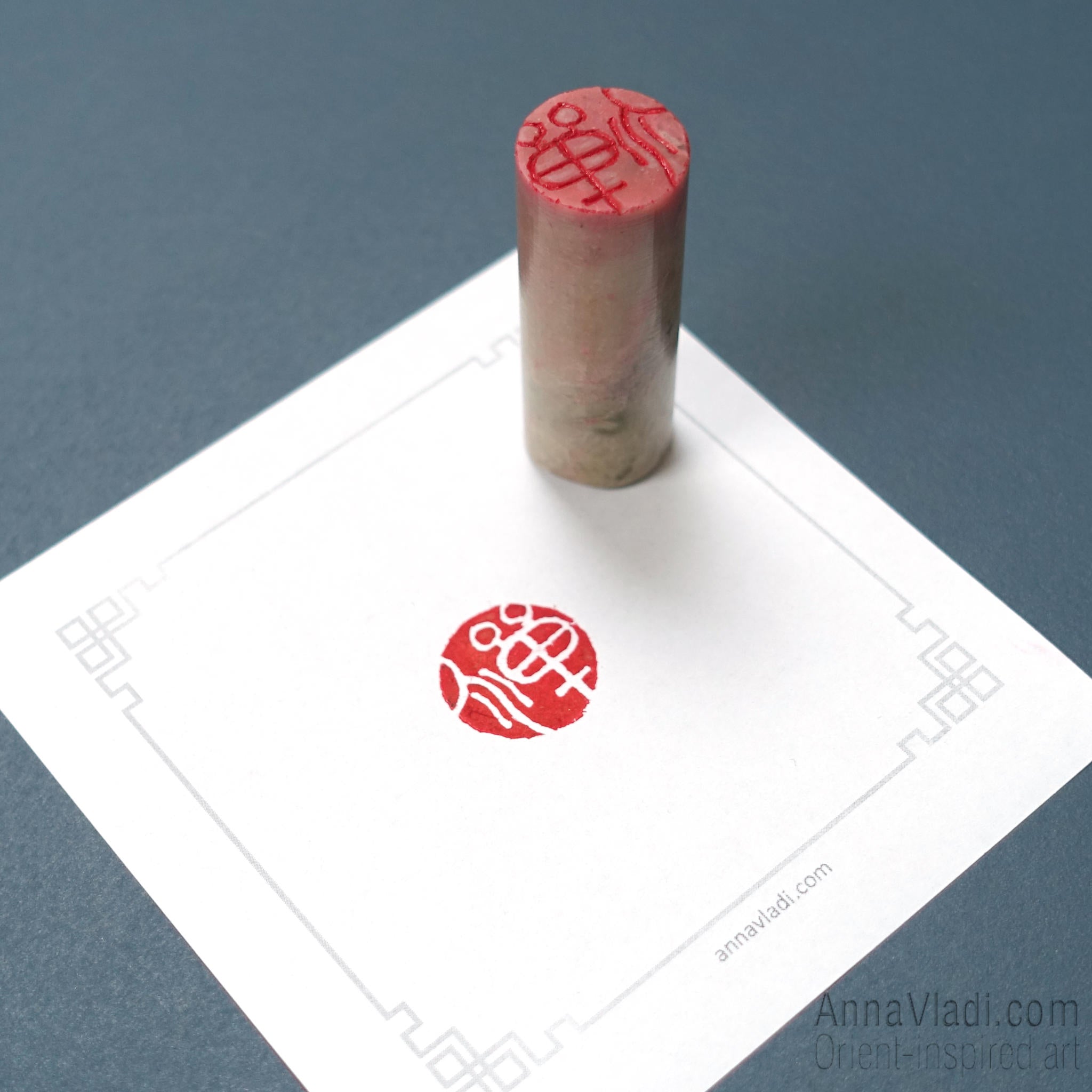 Hand Carved "Zen" Stone Seal: Oriental Chop Stamp